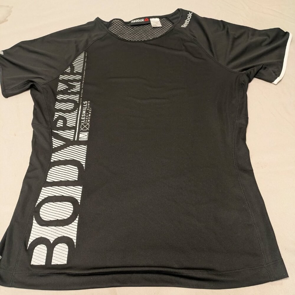 Reebok Black Short Sleeve BODYPUMP Tee with White Print